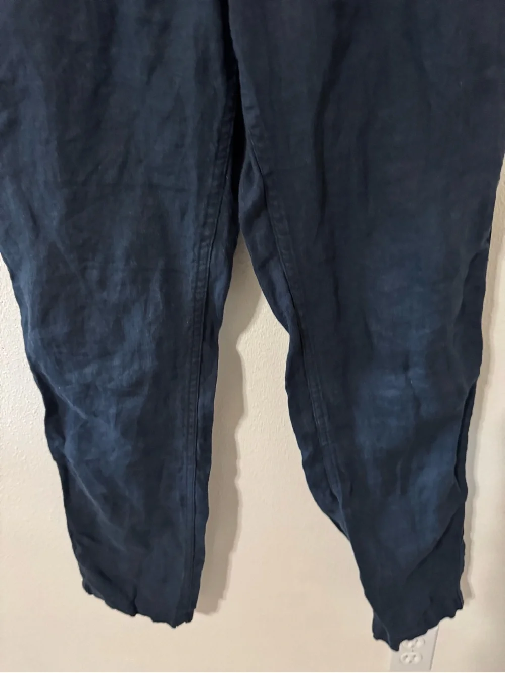 Taylor Stitch Easy Linen Pant Navy Straight Leg Tapered Ankle Minimalist-29